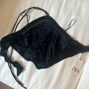 ZARA scarf top. Black size S